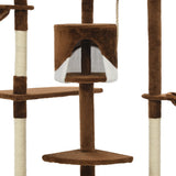 Cat Tree with Sisal Scratching Posts 203 cm Brown and White 170528