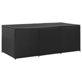 Storage Chest Black Polyethylene Rattan Large Garden Storage Box 46477