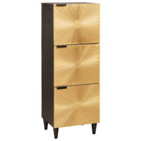 Side Cabinet Black and Gold 40 x 33.5 x 110 cm Solid Mango Wood 4017857