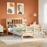 Bookcase Bed without Mattress 150x200 cm King Solid Wood Pine 3322798