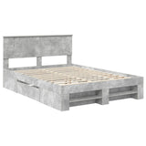 Bed Frame Concrete Grey 140 x 200 cm Engineered Wood 3408756