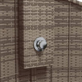 Outdoor Shower Grey 100x100x241.5 cm Poly Rattan and Acacia Wood 368213