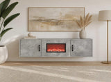Electric Fireplace Concrete 110 x 30 x 36.5 cm Engineered wood 8021026