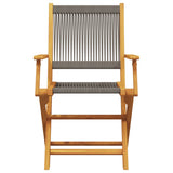 Bistro Set Grey Solid acacia wood, Polypropylene Compact 3281806