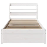 Bed Frame White Solid Pine Wood Small Single Bed Frame 3306721