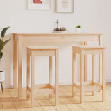 Bar Chair Set of 2 Natural Wood Solid Pine Wood Standard 822137