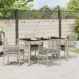 Garden Dining Set 5 pcs Light grey Poly rattan 3334897