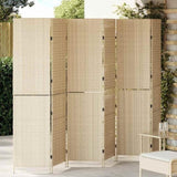 Room Divider Folding Manual Beige 292 x 180 cm Poly Rattan 42003677