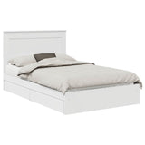 Storage Bed with Headboard White 120 x 190 cm Engineered Wood 3410254