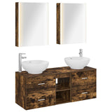 Bathroom Furniture Set 5 pcs Smoked Oak 3406971
