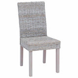 Dining Chair 2 pcs Solid Mahogany Wood White Wash 42012419