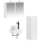 Bathroom Cabinet Set 4 pcs White Engineered Wood 3407367