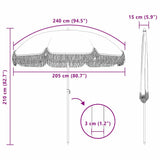 Beach Parasol Grey and White 205 x 205 x 210 cm 42006682