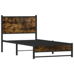 Metal Bed Frame without Mattress Smoked Oak 100x200 cm 4007827