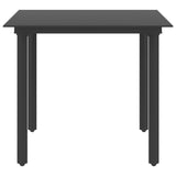 Garden Dining Table Black 80x80x74 cm Steel and Glass 313109