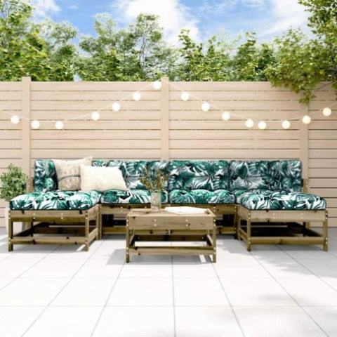 ZNTS 7 Piece Garden Lounge Set Impregnated Wood Pine 3186374
