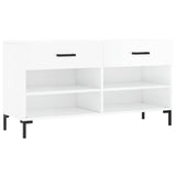 Shoe Bench High Gloss White 102x35x55 cm Engineered Wood 829742