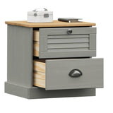 Bedside Cabinet VIGO Grey 42x35x42 cm Solid Wood Pine 353159