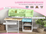 Two-Piece Kids Desk and Chair Set with Storage, for Ages 5-8 Years - Grey T3398P347722