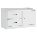 Hallway Bench SANDNES White 87x40x50 cm Solid Wood Pine 4010465