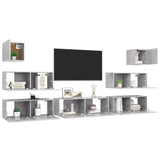 7 Piece TV Cabinet Set Concrete Grey Engineered Wood 3079133