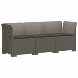 3-Seater Garden Sofa with Cushions Rattan Look PP Light Grey 3443831