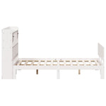 ZNTS Bookcase Bed without Mattress White 160x200cm Solid Wood Pine 3322697