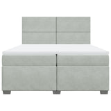 Box Spring Bed with Mattress Light Grey 200x200 cm Velvet 3290996