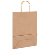 Paper Bags 250 pcs with Handles Brown 26x12x35 cm 4101590