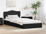 Storage Bed with Headboard Black 70 x 190 cm Engineered Wood 3413146