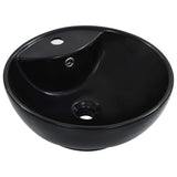 Wash Basin with Overflow 46.5x18 cm Ceramic Black 143904
