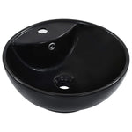 ZNTS Wash Basin with Overflow 46.5x18 cm Ceramic Black 143904