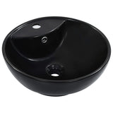 ZNTS Wash Basin with Overflow 46.5x18 cm Ceramic Black 143904