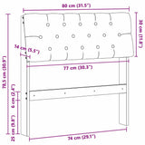 Upholstered Headboard Light Grey 80 cm Solid Pine Wood 879199