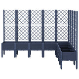 Garden Planter with Trellis Blue Grey 200x160x142 cm PP 367941