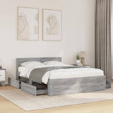 Bed Frame with Headboard without Mattress Grey Sonoma 140x200 cm 3295567