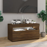 TV Cabinet with LED Lights Brown Oak 75x35x40 cm 815127