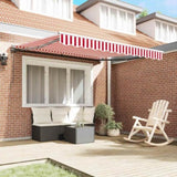 Retractable Awning Red and White 300 x 250 cm 3329996