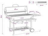 Barrel Grill with Wheels and Shelves 3 pcs 115 x 85 x 95 cm 3443031