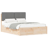 Bed Frame with Upholstered Headboard Light Grey 140 x 190 cm 3398164