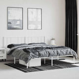 Metal Bed Frame without Mattress with Headboard White 180x200cm 352533
