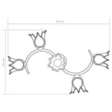 Ceiling Lamp with Transparent Glass Shades for 5 E14 Bulbs Tulip 289233