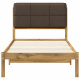 Bed Frame with Upholstered Headboard Whitewash and Taupe 904117