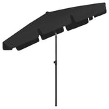 Beach Parasol Black 200x125 cm 314733