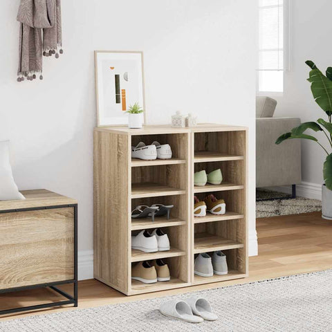 Shoe Cabinets 2 pcs Sonoma Oak 31.5x35x70 cm Engineered Wood 808988