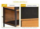 Rabbit Hutch Outdoor Guinea Pig Hutch Bunny Cage Metal Frame with No-Leak Tray Openable Roof Light T3398P347537