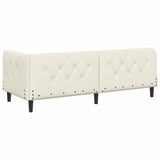 Corner Bed Frame with Headboard Cream 80 x 200 cm Velvet 42016593