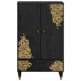 Highboard Black 60 x 33 x 100 cm Solid Mango Wood 4018838