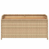 Storage Bench Mix Beige 100x50x52 cm Poly Rattan and Acacia Wood 365951