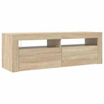 TV Cabinet with LED Lights Sonoma Oak 120x35x40 cm 804313